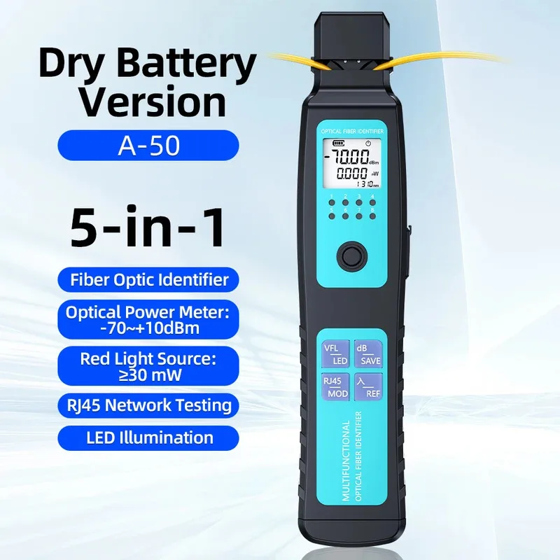 A-50 Active Optical Fiber Identifier Fiber Cable Tester Detector -70dBm-+10dBm with 30mw VFL optional with wire finder