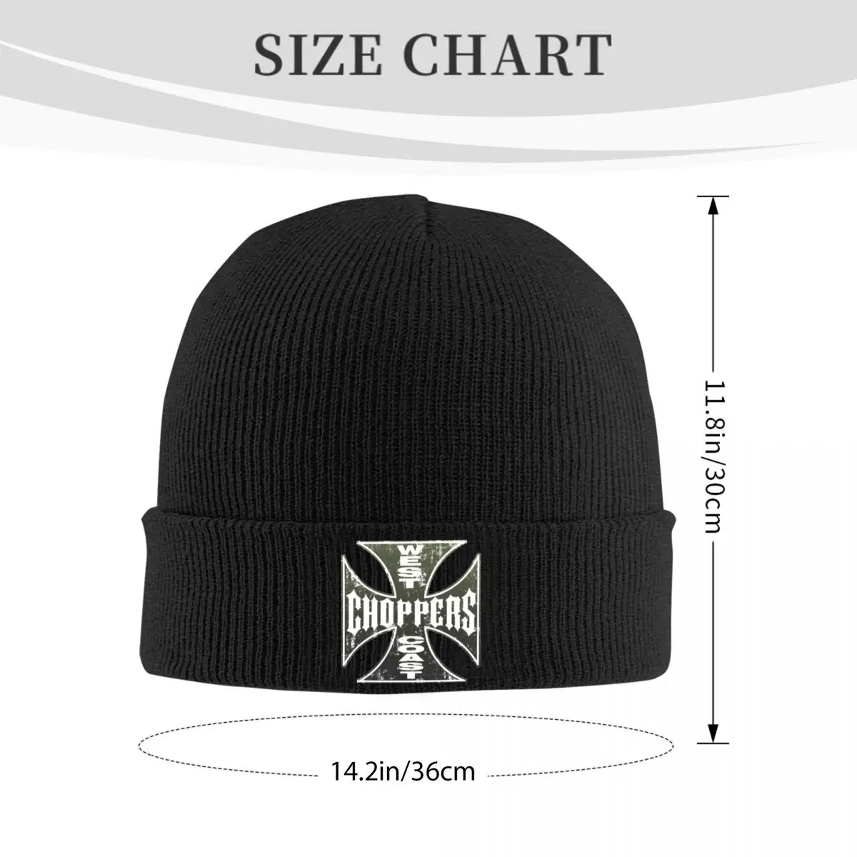 West Coast Iron Cross -Choppers Beanie Hats Bonnet Hats Men Women Unisex Retro Gym Skullies Beanies Autumn Design Warm Soft Caps