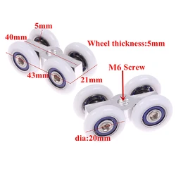 1Pair Sliding Door Rollers 4 Wheels Hanging Home Door Accessories Hardware