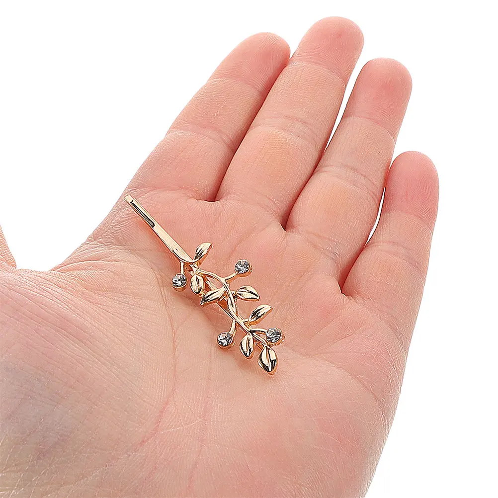 2 Pcs Decorative Rhinestone Headwear Elegant Hair Clips Bobby Barrettes Decoration