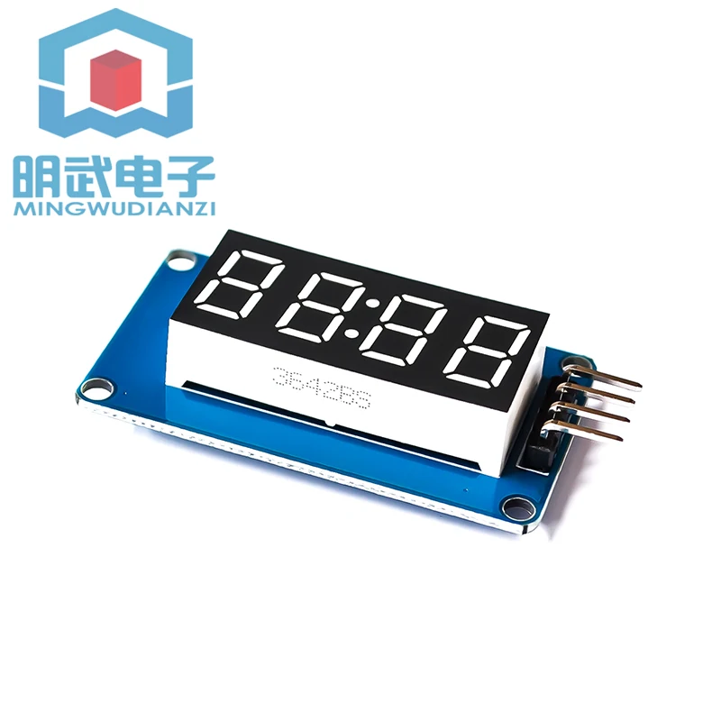 4-digit Digital Tube Display Module LED Brightness Adjustable With Clock Point Accessories Building Blocks