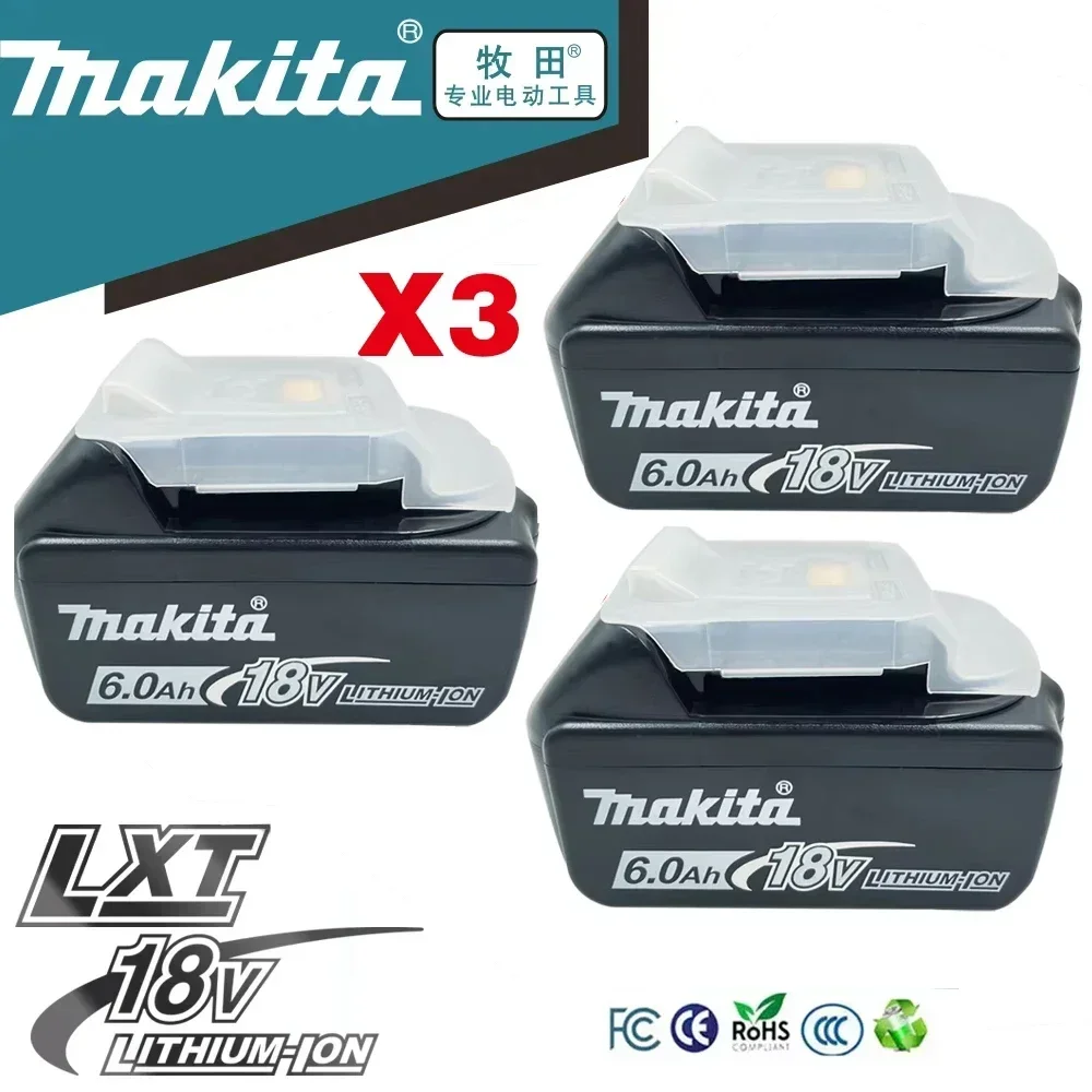 100% Genuine Makita 6Ah/5Ah/3Ah for Makita 18V Battery BL1840 BL1830B BL1850B BL1850 BL1860 BL1815 Replacement Lithium Battery