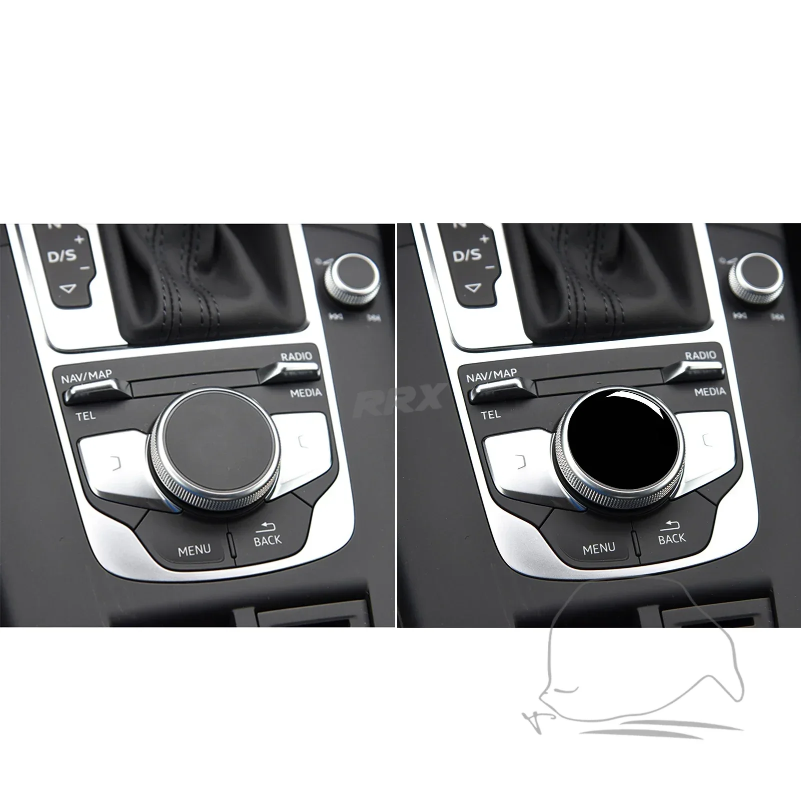 For Audi A3 S3 RS3 8V 2014 2015 2016 2017 2018 2019Car Accessories Interior Central Control Knob Cover Trim Sticker Piano Black