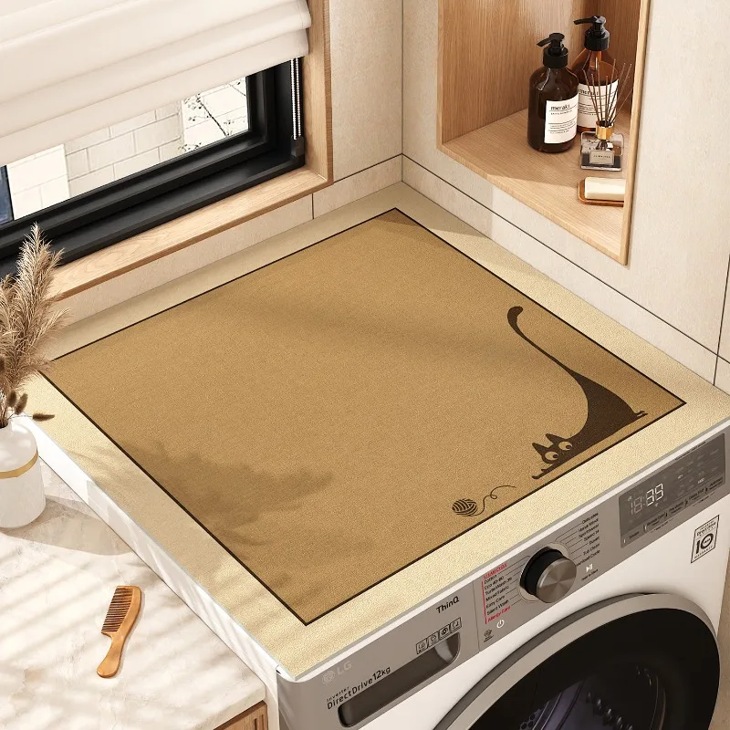 Diatom mud drum washing machine cover pad, water absorption, sun protection and dust cover