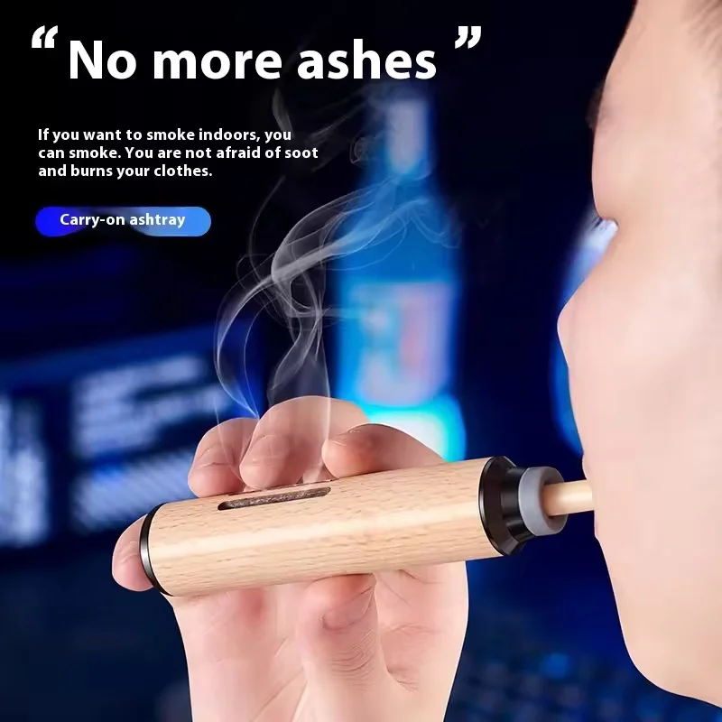 منفضة سجائر السيارة المضادة للرماد، محمولة للسفر في الهواء الطلق، منفضة سجائر محمولة ذاتية التخزين، حامل سجائر كسول