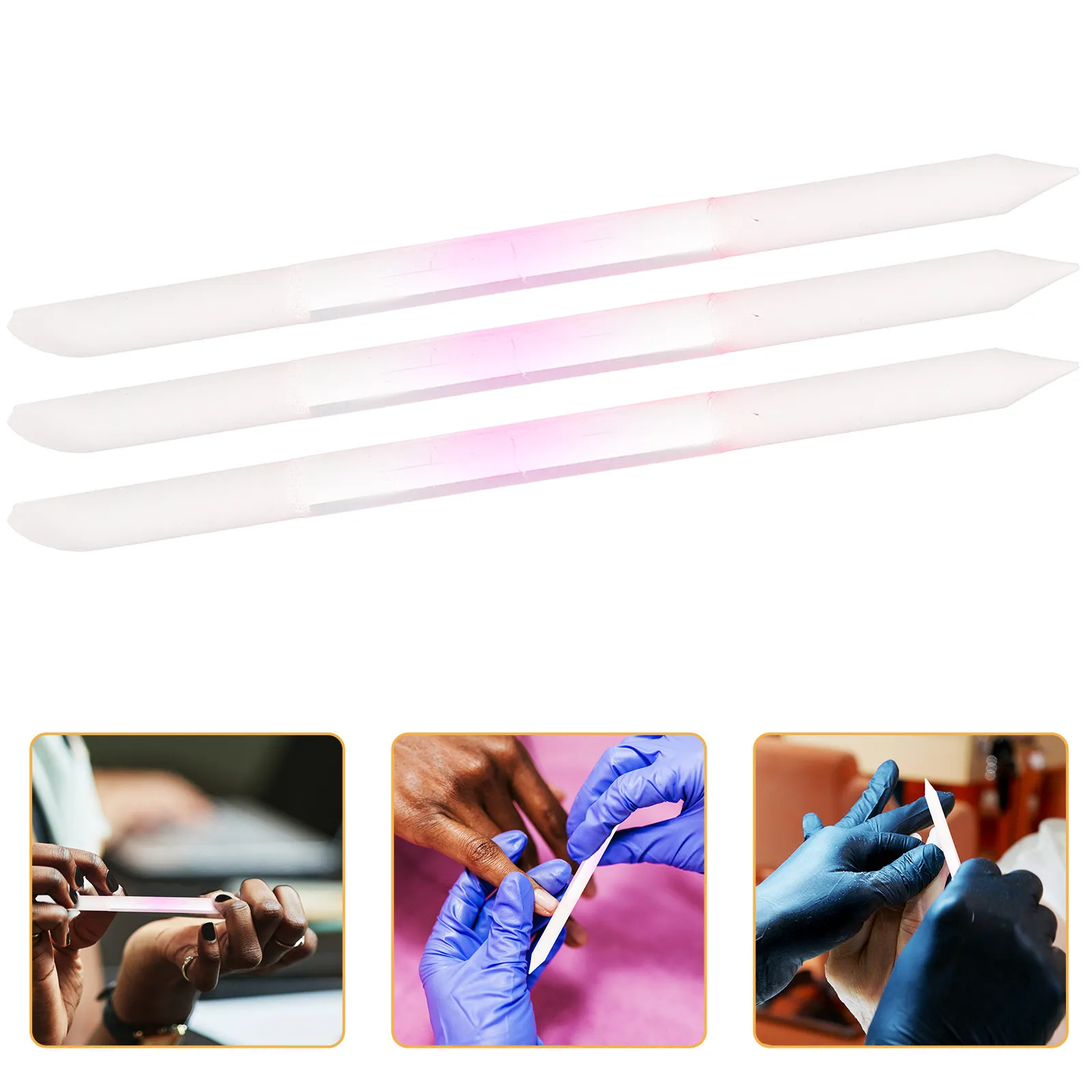 

3Pcs Stylish Nail Files Glass Manicure Polishing Tools for Convenient At-Home Or on-The-Go Nail Care Manicure Tools