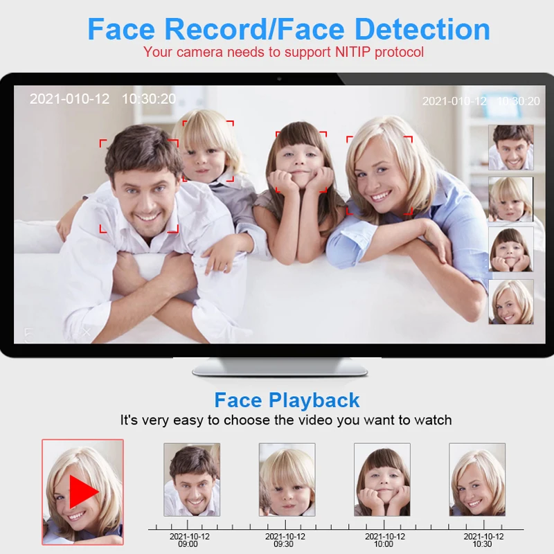 Smar Wifi Nvr With LCD Monitor 8CH 10Inch NVR Security System CCTV Network Video Recorder Detection for 3/5MP Face Detection NVR