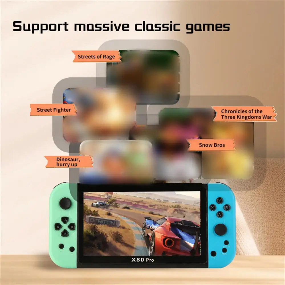 

Suitable For X80PRO Large Screen Children And Adults Double Classic TV FC Nostalgic Retro Arcade Handheld Game Console