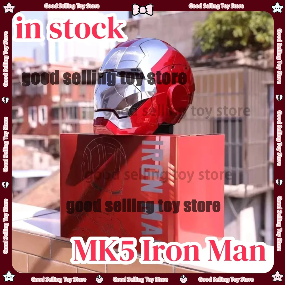 MK5 Iron Man Helmet Avengers 1/1 Cosplay LED Eyes Voice Control Metal Mask Electric Voice Control Helmet Birthday Gift Boy Toys