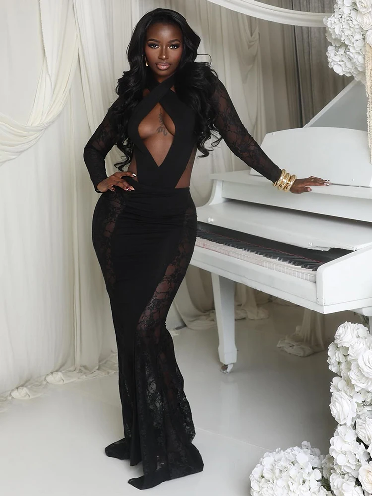 Weird Puss Coquette Jacquard 2-teiliges Set Damen Patchwork Hohl Neckholder Schnürung Rückenfrei Pfirsich Hüftkleid + Schal Skinny Clubwear