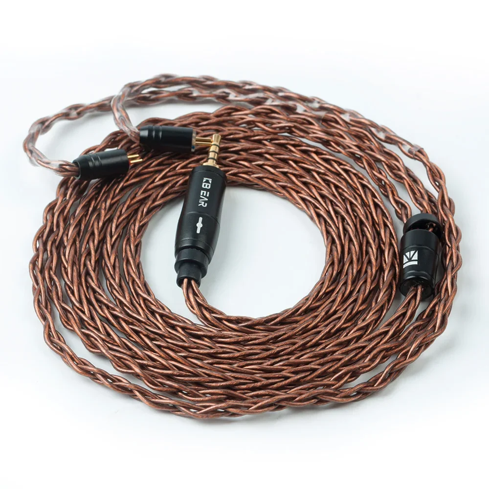 KBEAR 8-rdzeniowy kabel do słuchawek z tlenem darmowa miedziana 2.5/3.5/4.4MM MMCX/2PIN/QDC złącze słuchawkowe do słuchawek KZ BL-03 zestaw