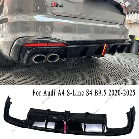 Audi A4 S-Line S4 B9 Facelift Saloon / Avant 2020-2025 (A4 표준용 아님) 라이트 리어 범퍼 밸런스 디퓨저 튜닝 포함