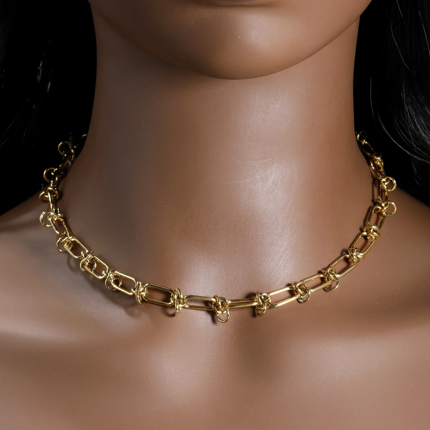 LUXUSTEEL Trendy Geometric Pendant Necklace Stainless Steel Female Necklace Waterproof Golden Simple Chain Pendant Jewelry Gift