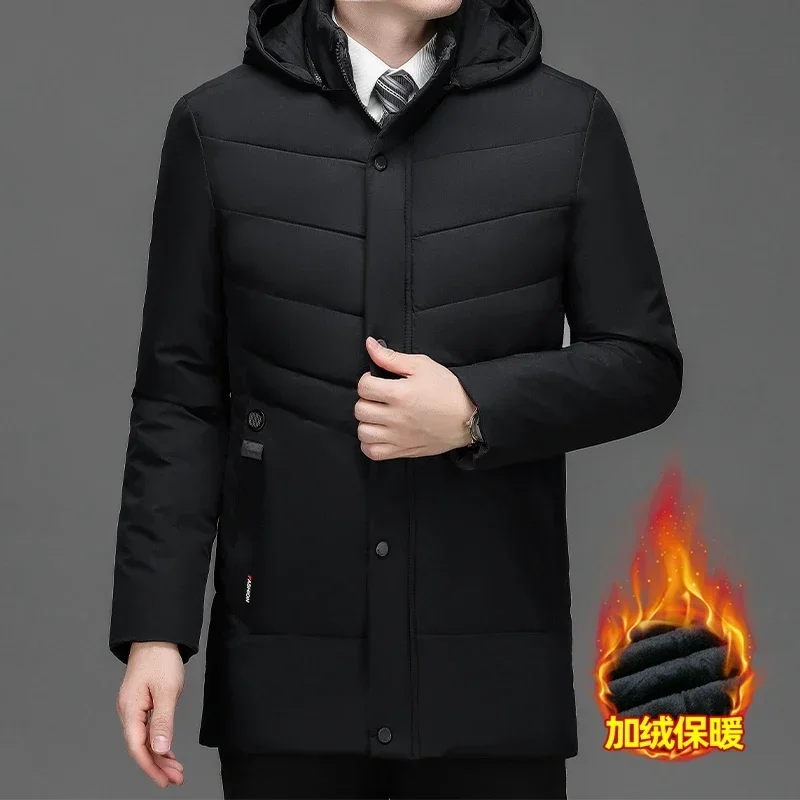 

with Hood Stand-Up Collar Warm Windproof Cotton Coat Men's Men's Winter Thickened Cotton Coat Winter Jacket Coat Men's Coat