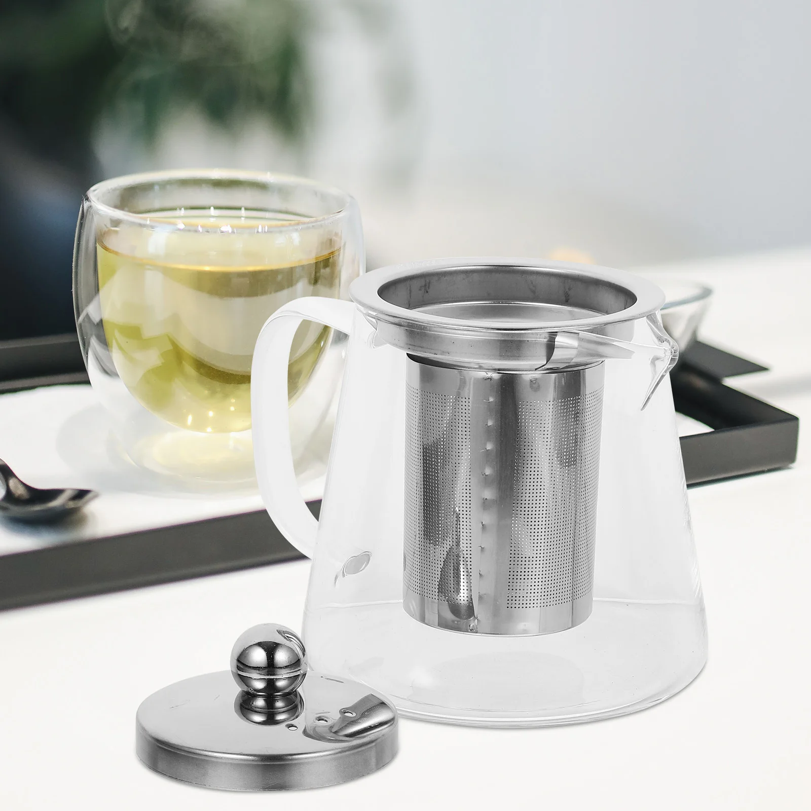 

Stylish Glass Tea Pot Water Cold Hot Drinks Perfect Home Kitchen Supply Teapot Heat-Resistant Teapot