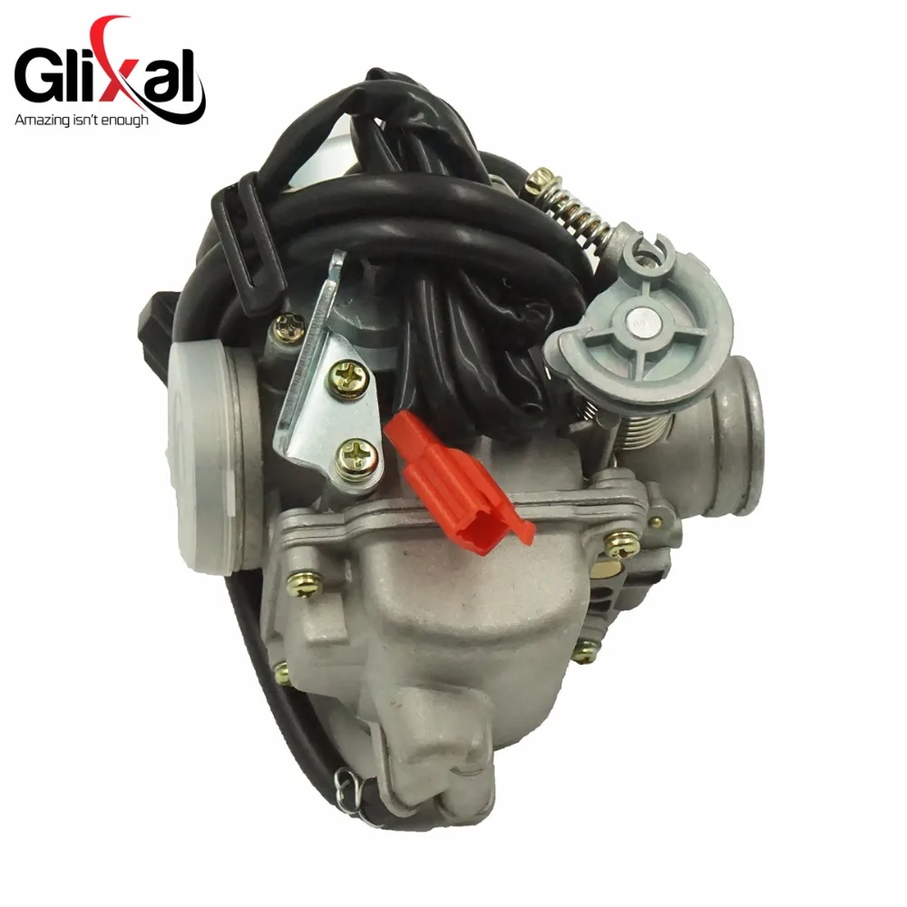 Glixal GY6 125cc 150cc 26mm CVK Carburetor Carb with Electric Choke for 152QMI 157QMJ Scooter Moped Buggy ATV Go-kart Engine