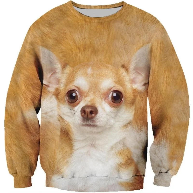 

3D Printed Cute Dog Sweatshirt For Men Animal Pets Pattern Long Sleeved Hoodie Spring Autumn Round Neck Pullovers Kids Clothes