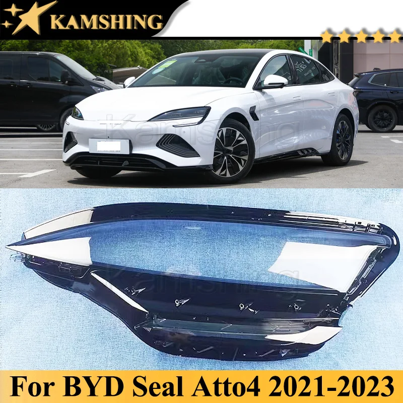 

CAPQX для BYD Seal Atto4 2021-2023, передний бампер, головка, оболочка, затеняющая передняя лампа, стеклянная головка, фотообъектив