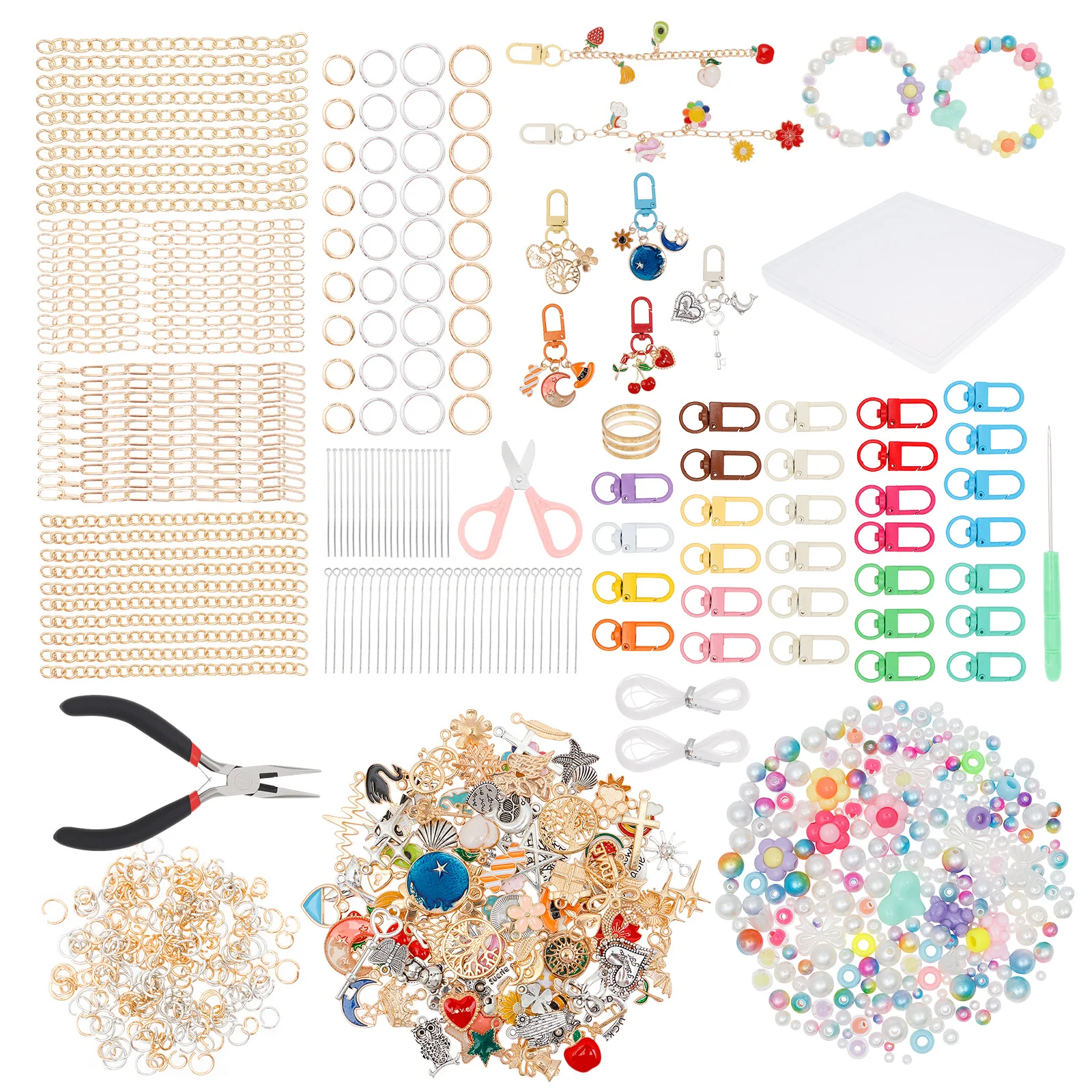 

Unique Keychain Making Kit Versatile Effortless Assembly DIY Bag Charm for Beginners and Advanced Crafters DIY Bracelet Pendant