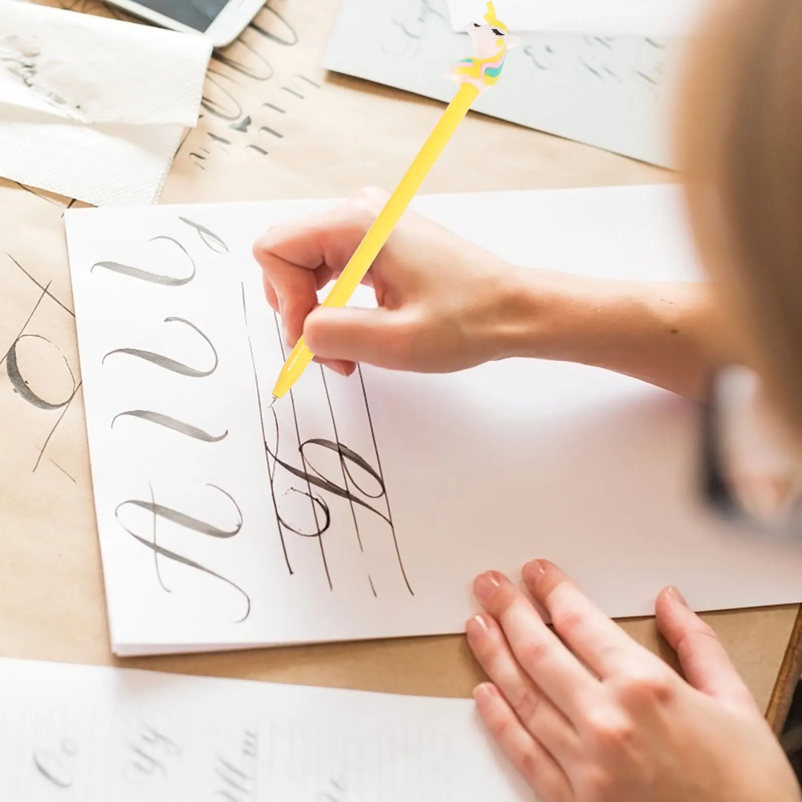 

4pcs Gel Pens Creative Cartoon Writing Pens For Smooth Ink Adorable Stationery Shape Pen Signature Pen