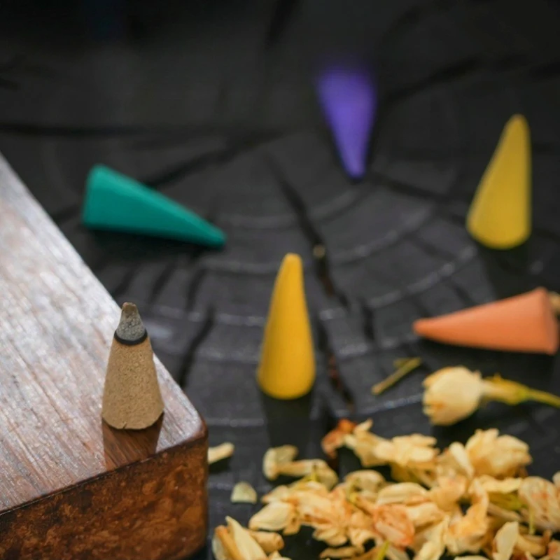 Mixed Natural Reflux Tower Incense Cone Rose Lavender Aromatherapy for Smoke Odor Remover Anxiety Relief Meditation Fragrance image 3