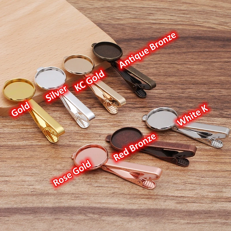 BoYuTe (10 Pieces/Lot) Fit 16-18-20mm Cabochon Blank Tie Clip Base Tray Diy Handmade Jewelry Materials Wholesale