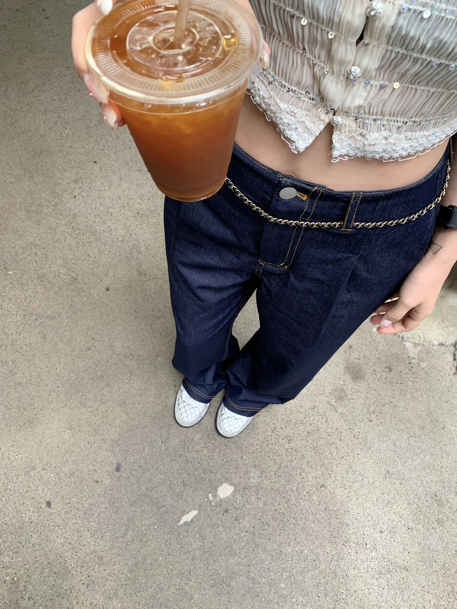 

High Waist Wide Leg Straight Cut Silk Denim Floor Length Pants Women's Summer Casual Trousers Mas Ma 2025 Sle