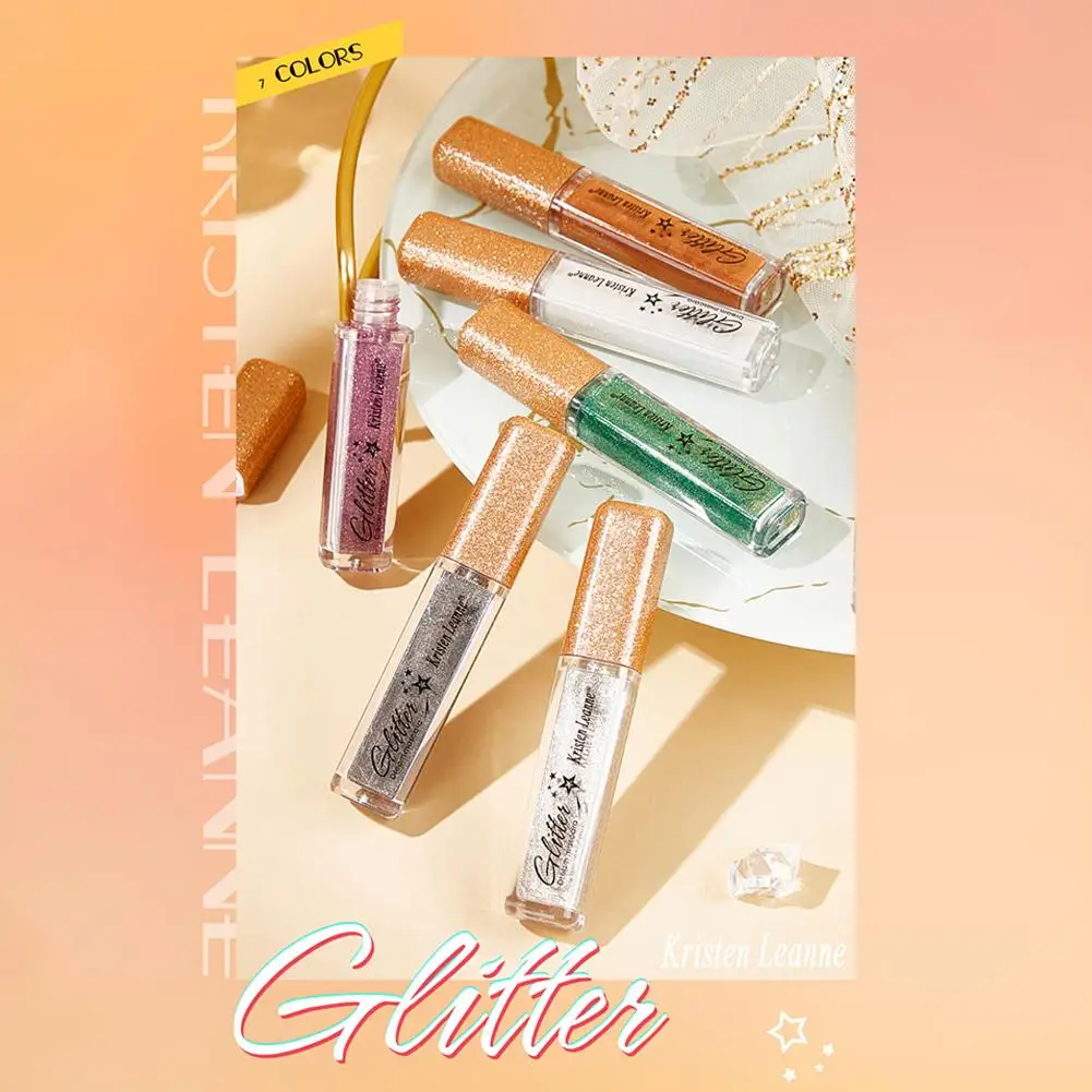 Rímel com glitter, 7 cores, secagem rápida, longa duração, à prova d'água, ondulação, grosso, brilhante, cílios fashional, sexy, diamante, rímel para m g8o2