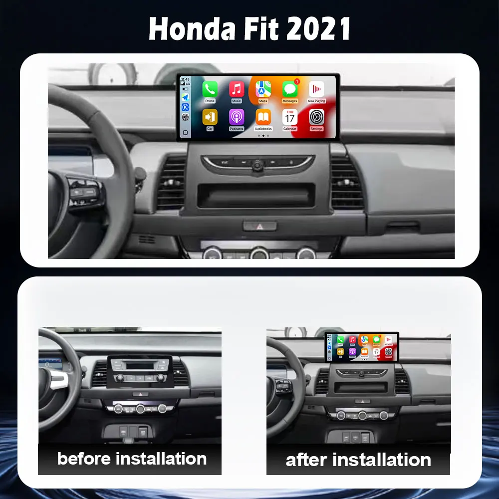 Android 16 Car Radio For Honda Fit 2021 Multimedia Video Player Auto Stereo GPS Navigation Carplay Head Unit QLED Screen