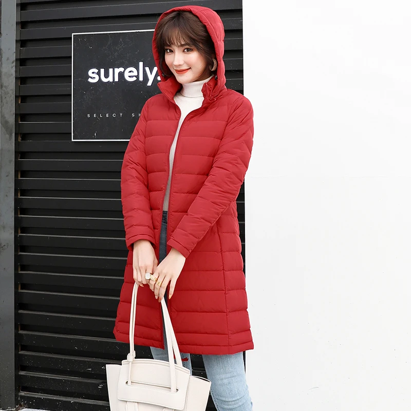 DEODAR 2023 Spring Winter Mid-length 90% Duck Down Jacket Women New Fashion Ultra Light Warm Puffer Coat Windproof Outwear S-3XL