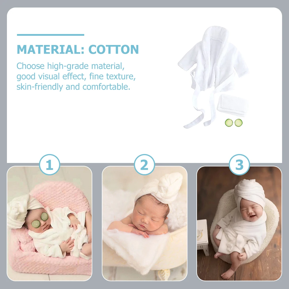 

1 set 1 Set Bathrobe Photography Prop Cotton Towel Costume Bathrobe Photo Prop Comfortable Outfit Set