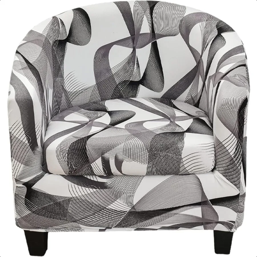 

Printed Tub Chair Slipcover 2 Piece Club Chair Slipcover Armchair Covers Polyester Stretch Round Barrel Chair Covers Furniture
