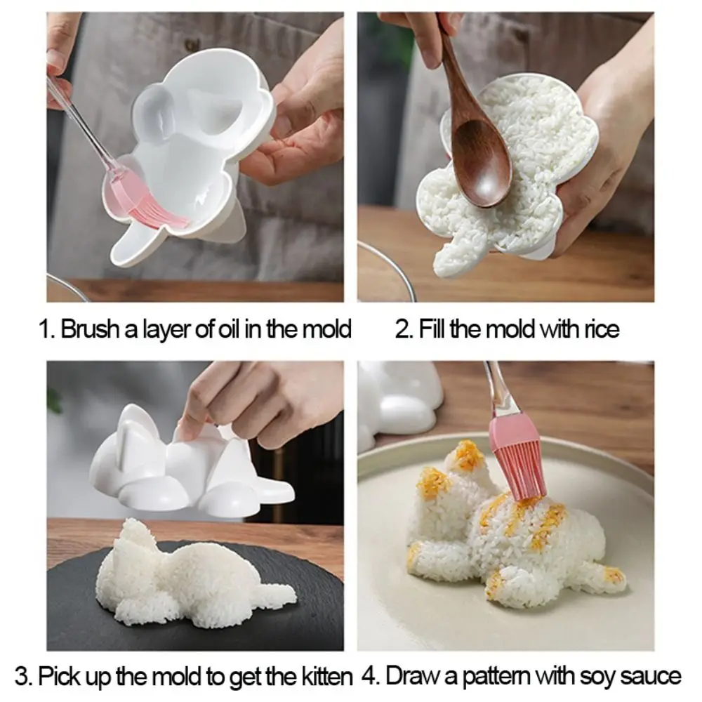 New Cat Shape Onigiri Molds DIY Reusable Rice Ball Mold Cartoon Food-grade Mashed Potato Mold Kitchen Use