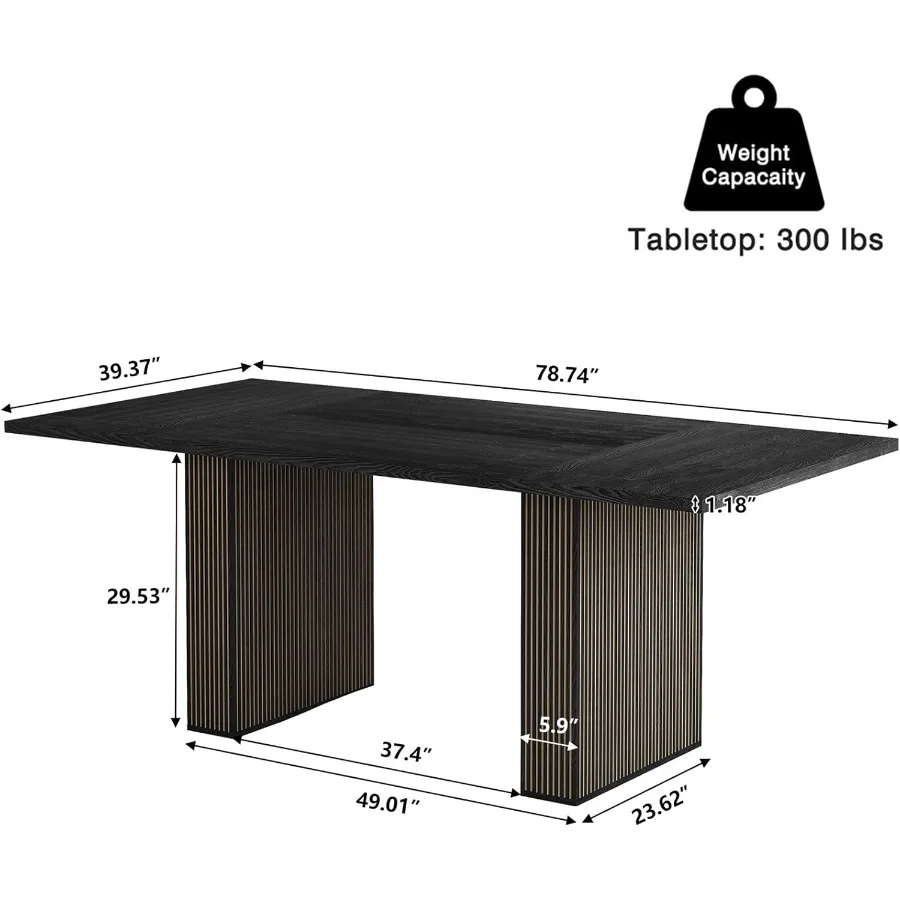 مكتب تنفيذي طويل بقدرة 78 إيه، مكتب كبير مع قاعدة شريطية خشبية، مكتب كمبيوتر حديث للمزرعة، أثاث أعمال للمنزل #2
