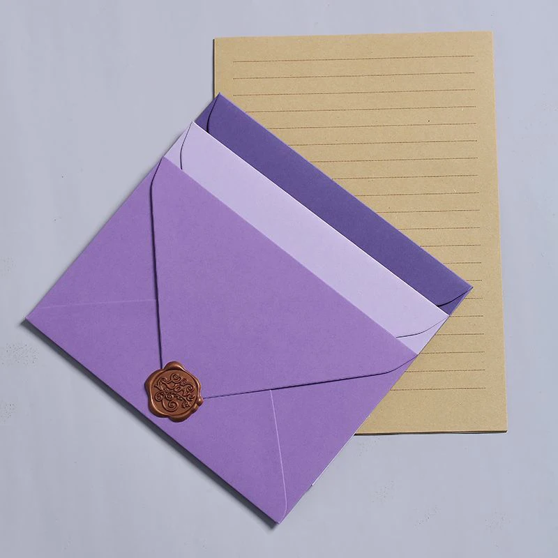 10pcs/lot Purple Envelope High-grade Small Business Supplies 250g Paper Envelopes for Wedding Invitations Stationery Postcards