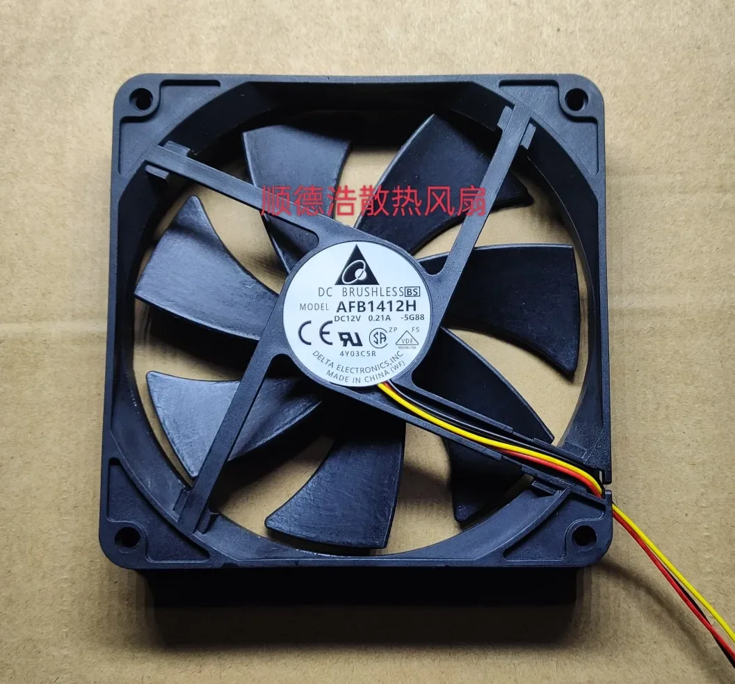 Delta Electronics AFB1412H DC 12V 0.21A 140x140x25mm 3-Wire Server Cooling Fan