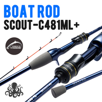 SOLOKING SCOUT48 1.45m 1 Piece Webfooted Octopus Fishing Rod for Sea Boat Fishing 9:1 Action Titanium Tip Squid Boat Fishing Rod