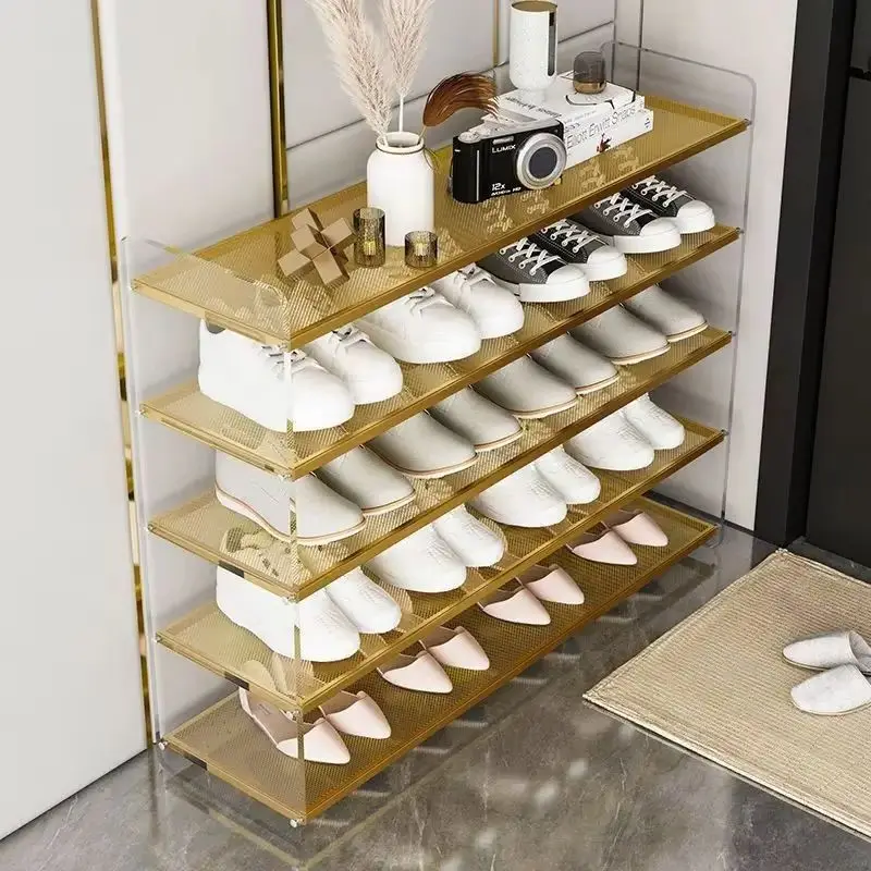 

Акриловая прозрачная многослойная полка для обуви, металлический шкаф для обуви, простой органайзер для домашней мебели
