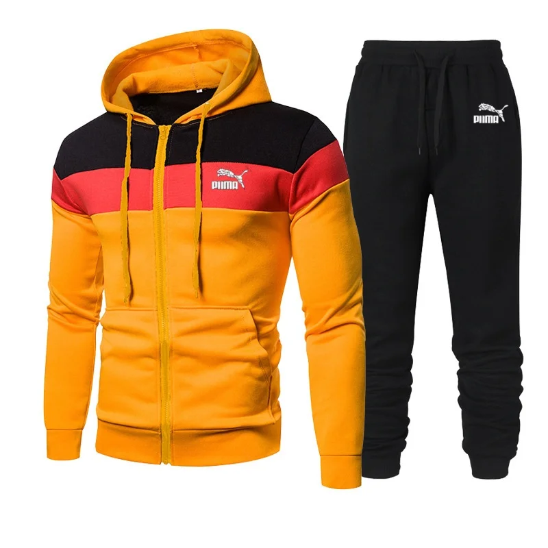 2023 Men\'s Sportswear Set, Zipper Sweatshirt, Hoodie, Pants, Running Clothes, Fitness Top, Sportswear, 2-piece Set