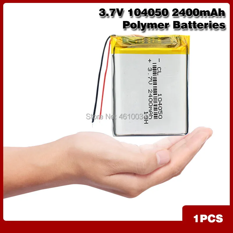 104050 3.7V 2400mAh Lipo Battery Lithium Polymer Battery Li-Po li ion Lipo cells For MP3 MP4 DVD GPS BT Headset Electric Toy