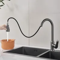 360°Rotating 4 Modes Waterfall Faucet Multi-angle Rotating Hot Cold Single Hole Waterfall Kitchen Faucet Spray Head