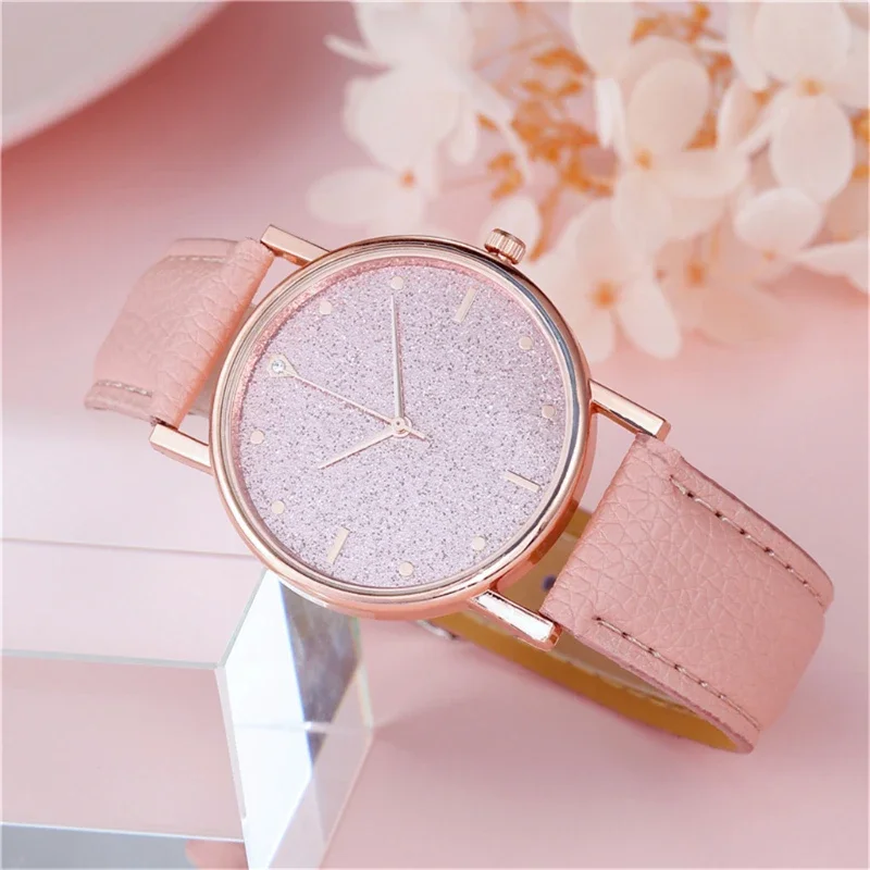 Nova pulseira de couro simples relógios femininos preto analógico quartzo relógio de pulso moda luxo senhoras ouro rosa relógio montre