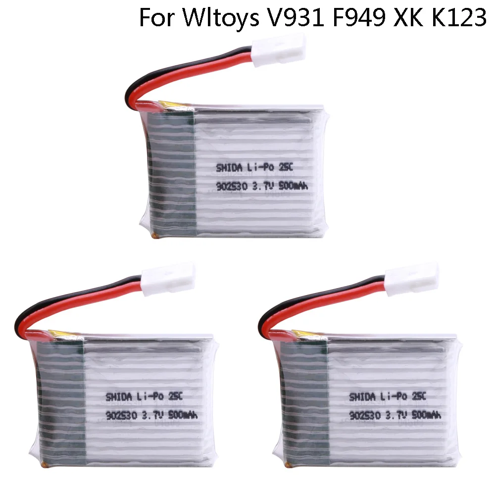 3.7V 500mAh 902530 25C LiPo Battery and charger For Wltoys V931 F949 XK K123 6Ch RC Helicopter high quality lipo battery 1S 3.7V