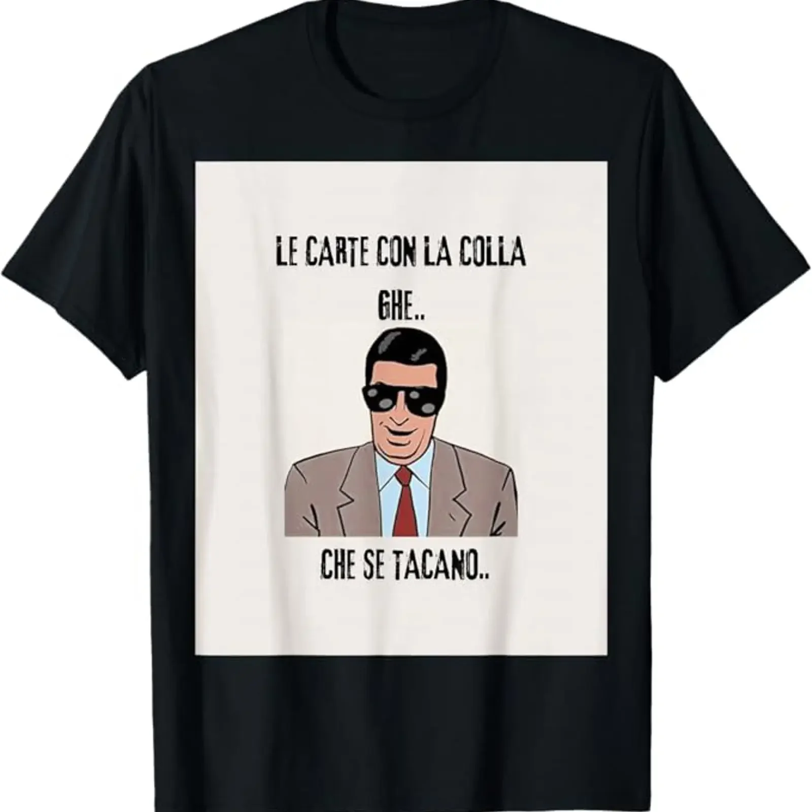Camiseta Germano Mosconi Negra Talla S Vintage Lavada Ligeramente, Ropa de Diseñador, Streetwear Elegante para Hombre, Moda Suave
