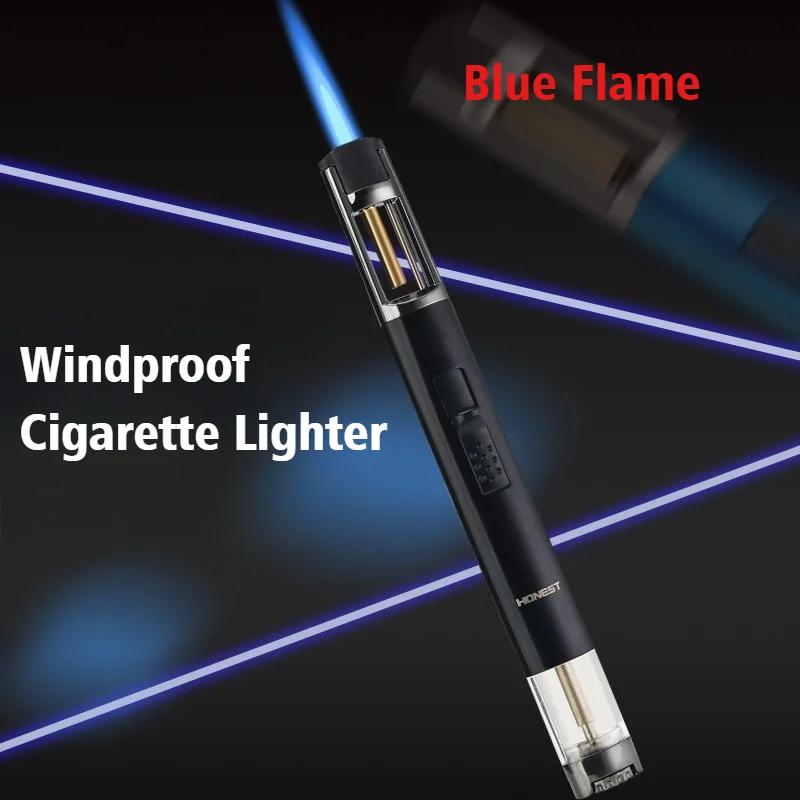

2025 New Butane Inflatable Cigar Igniter Windproof Open Flame Lighter Metal Welding Gun Cigarette Lighters & Smoking Accessories