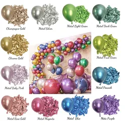 5/10/12inch Metal Birthday Balloons Metallic Blue Green Silver Chrome Rose Gold Balloon Baby Shower Wedding Christmas Decoration