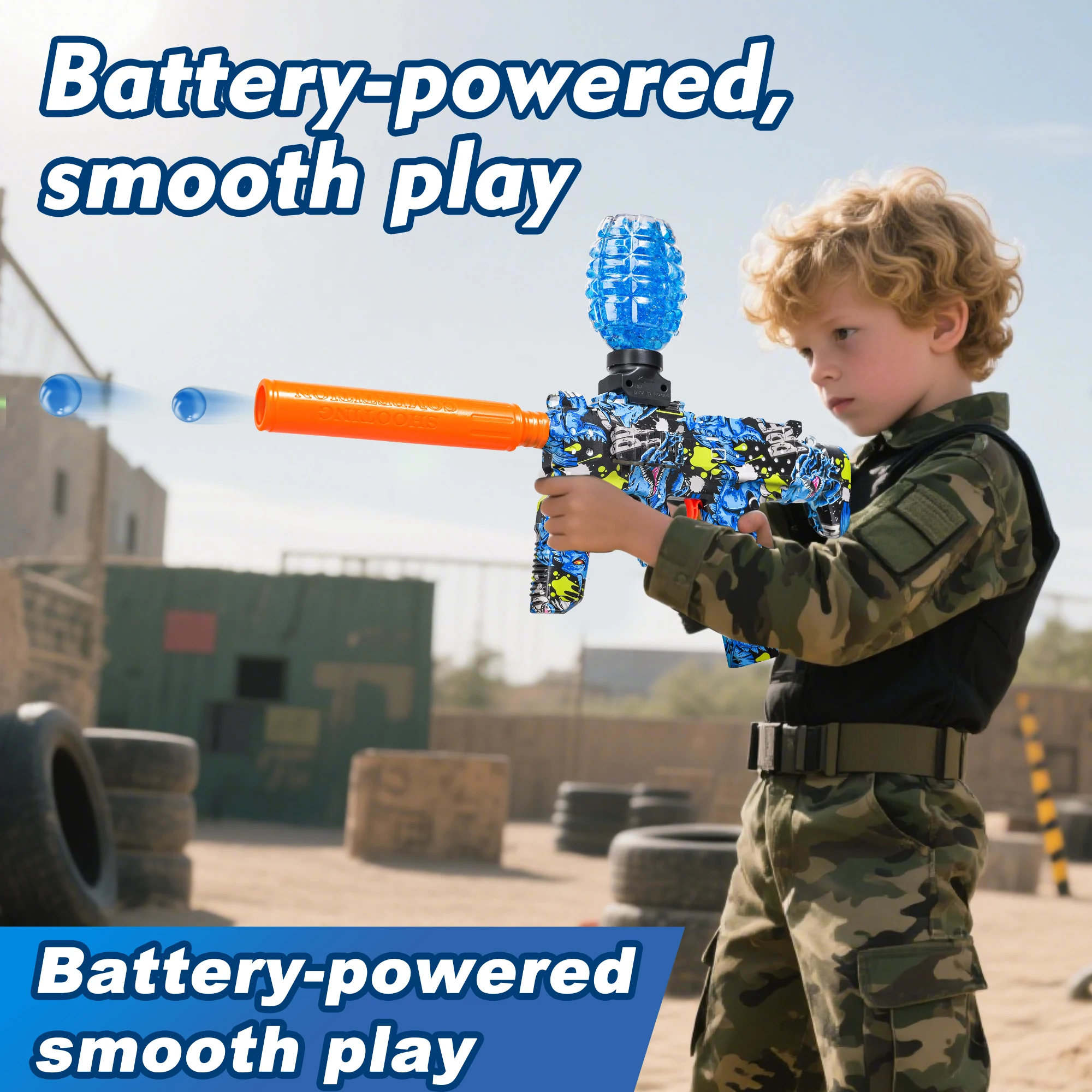 ناسف كرة جل كهربائي، قاذف كرة جل أوتوماتيكي عالي السرعة - مثالي للأنشطة الخارجية وألعاب الرماية