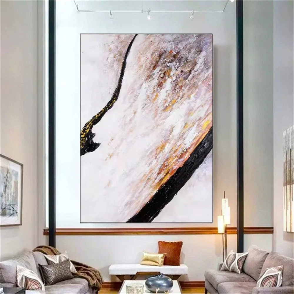 100% اليدوية النفط اللوحة مجردة ثلاثية الأبعاد الأصفر سميكة الملمس قماش لوحات صور فنية للجدران عمل فني لتزيين غرفة الطعام #5