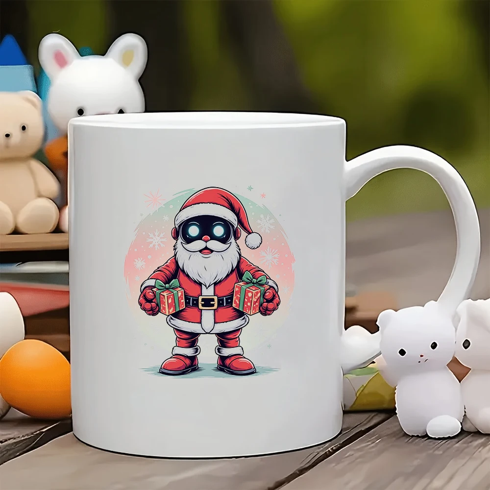 

11oz Santa Claus cartoon cup red hat and white beard holiday gift childrens water cup family office coffee essential festive at
