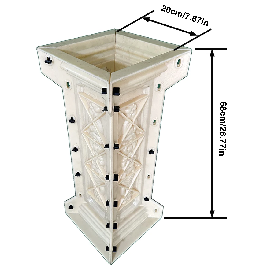 Concrete balcony mold 26.77 inches / 68 cm balcony spacing column mold for garden park balcony decoration, grape and flower pill
